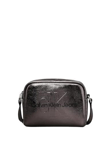 Calvin Klein Jeans Women's Sculpted Camera Bag TUM K60K612731 Shoulder Bag, Beige (Gunmetal) on Sale